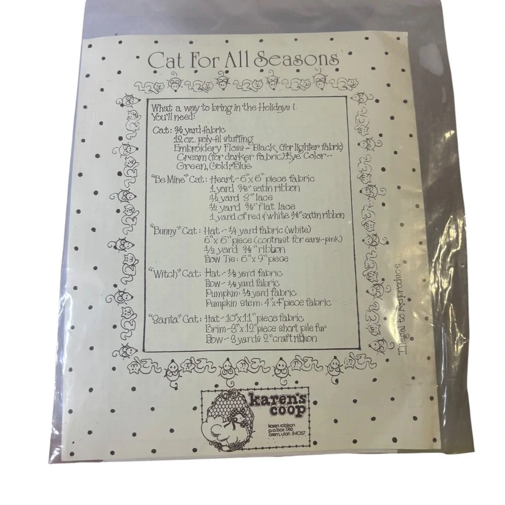 Vintage 80s Sewing Applique Pattern Lot Christmas Advent Cat Witch Vest Designs
